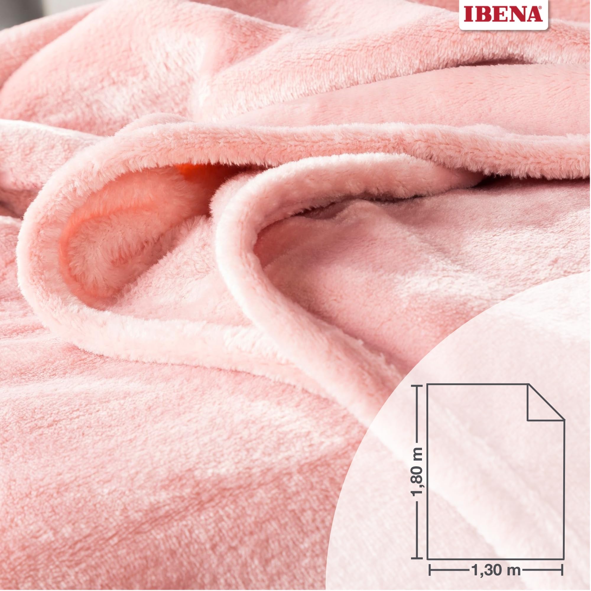 Ibena Coperta Olbia 3640 130 x 180 cm – Coperta in pile blu