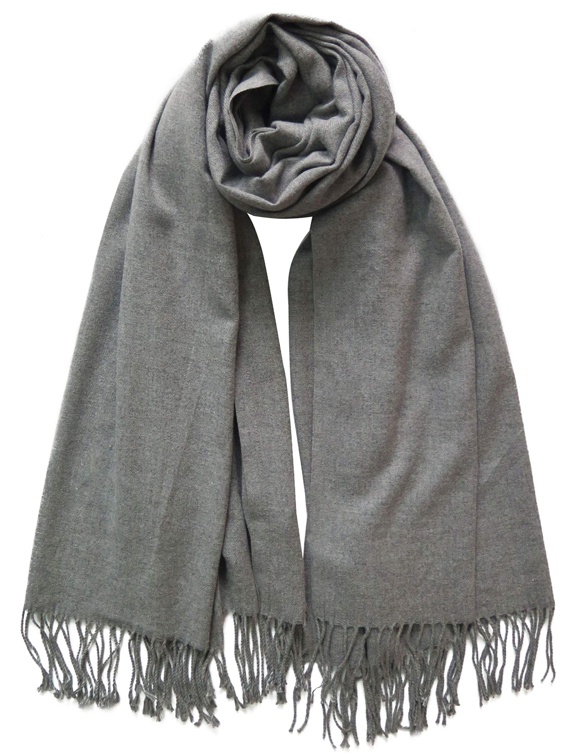 Lina & Lily Women's Pashmina Scarf Shawl Wrap (Grey)