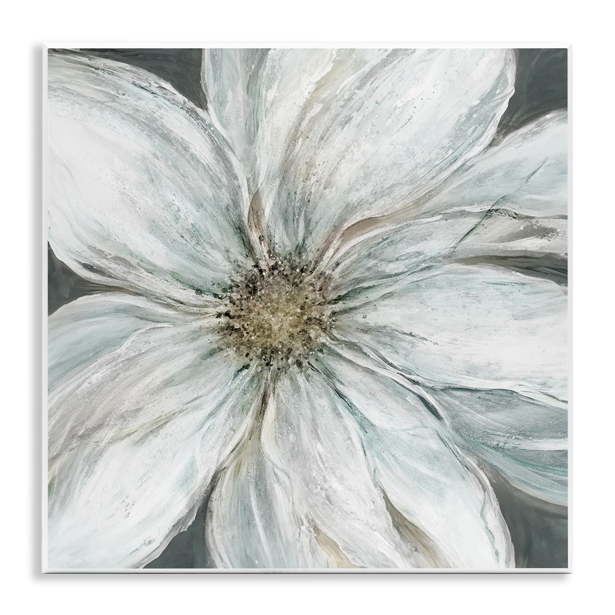 Stupell Industries 'Large White Flower Closeup', Wall Plaque Art, 12 x 12 Inches, Easy to Hang and Sturdy, Made in USA, by Carol Robinson