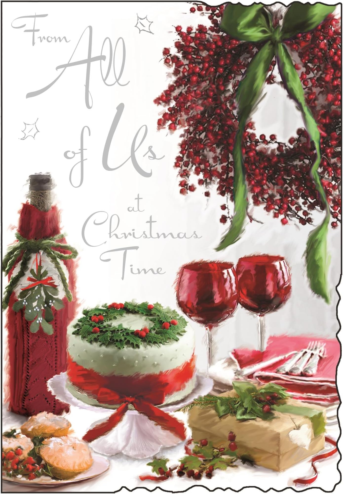 Jonny Javelin From All Of Us Christmas Card - Dinner Table & Wreath 9" x 6.25"