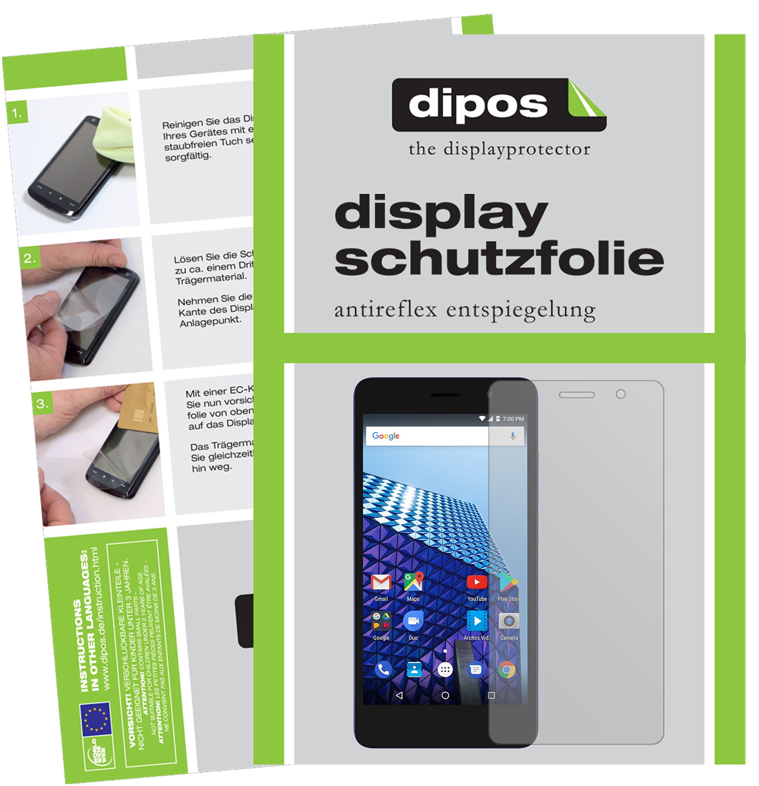 2x Pellicola per Archos 50 Graphite Protettiva Protezione