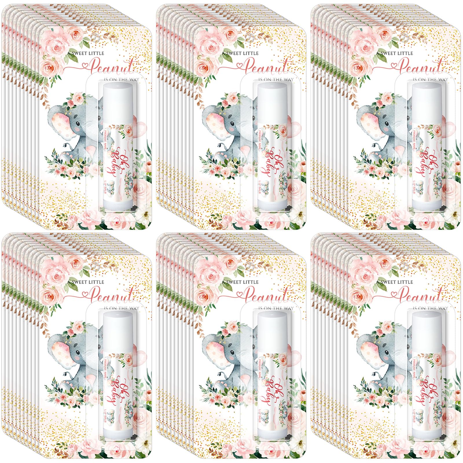 Sacubee 30 Pack Little Peanut Party Baby Shower Games Prizes Bulk Lip Balms Pink Elephant Party Gifts for Winners Boys Girls Gender Reveal Favors