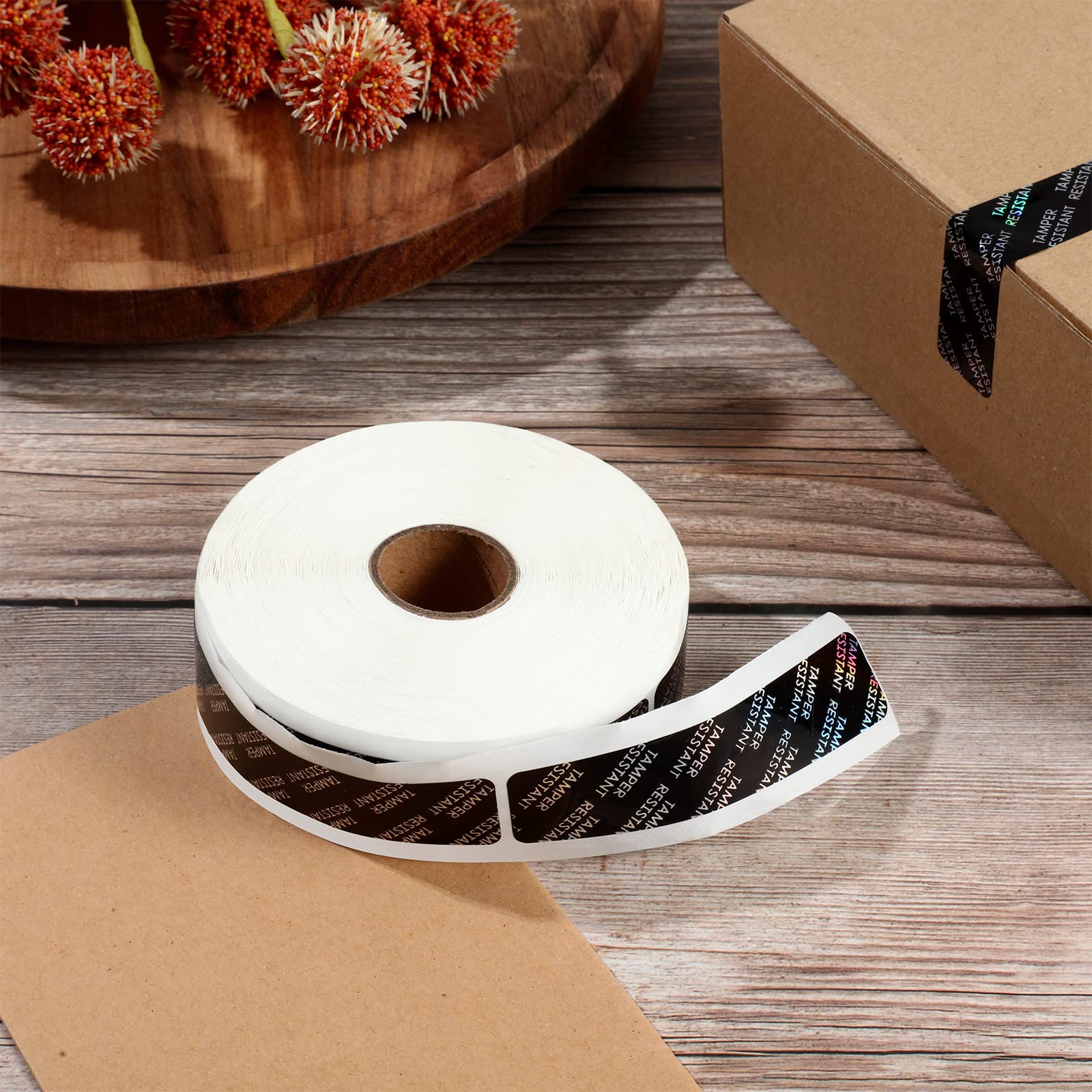 4 rotoli di etichette adesive per manomissione etichette metalliche resistenti etichette adesive adesive 1,9 x 8,9 cm etichette olografiche per alimenti per contenitori scatole barattoli spedizione