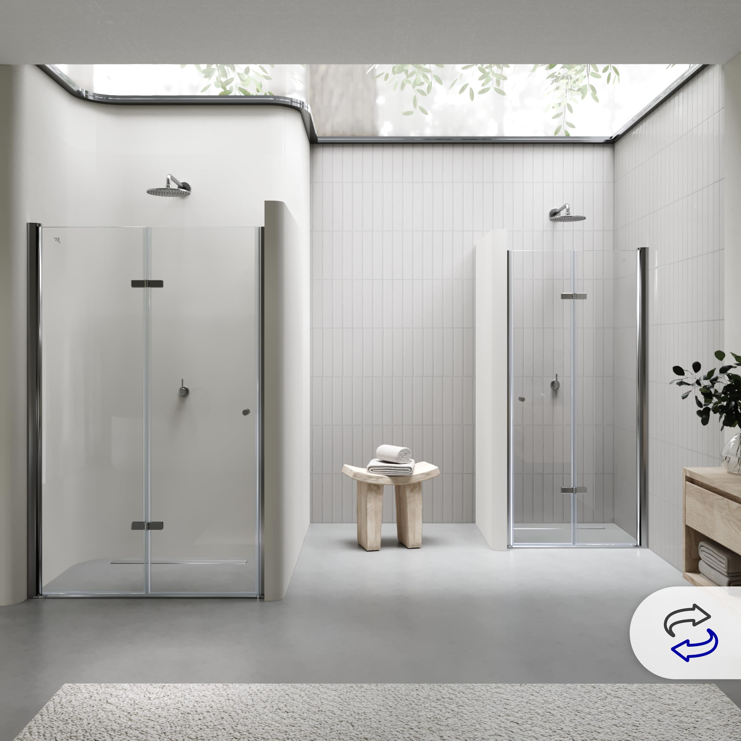 Mampara de ducha puerta plegable rango de ajuste de 68-71,5 cm altura: 195 cm de vidrio transparente templado de seguridad de 6mm perfiles de aluminio chrome – DK822