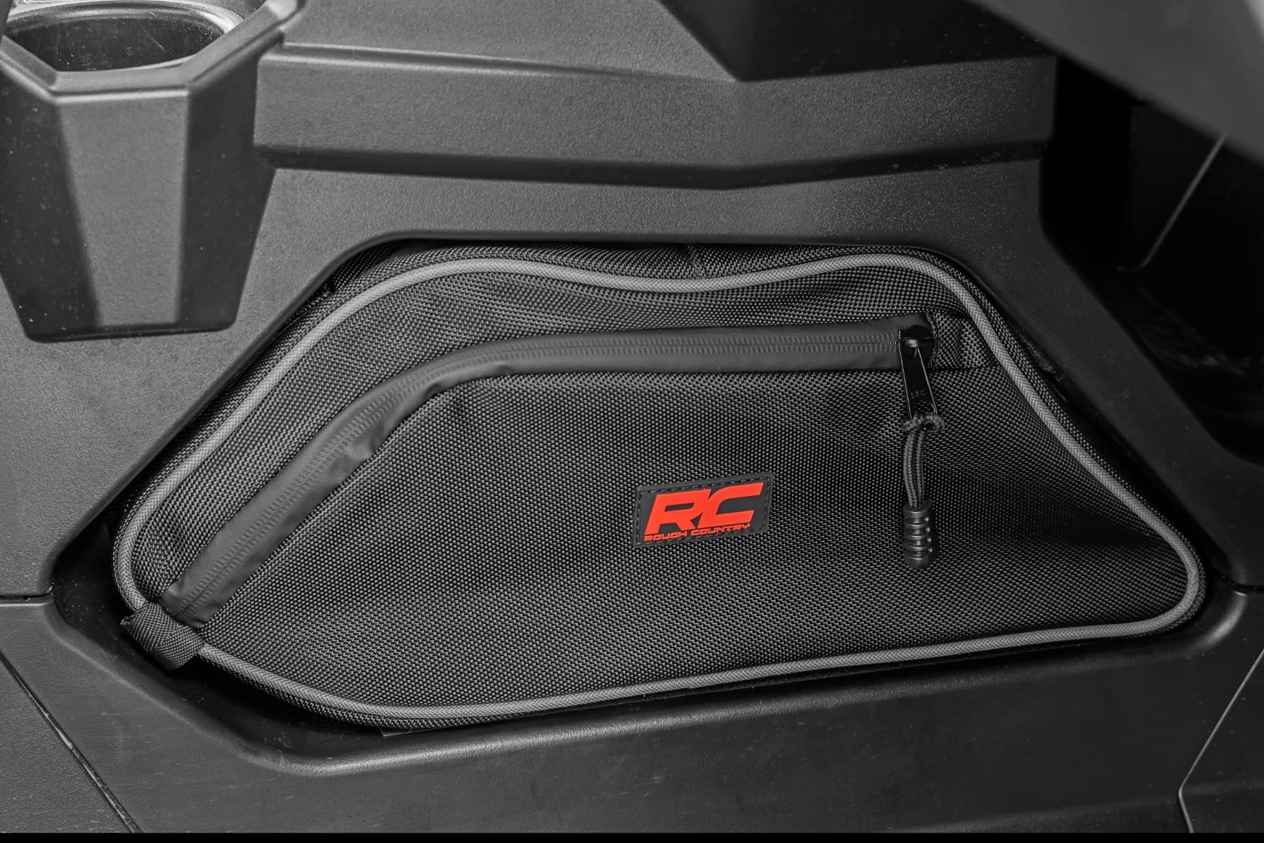 Rough Country Center Console Storage Bag for Polaris General XP4 1000 2016+ - Water & Dust Resistant UTV Storage Organizer with Dual Zippers