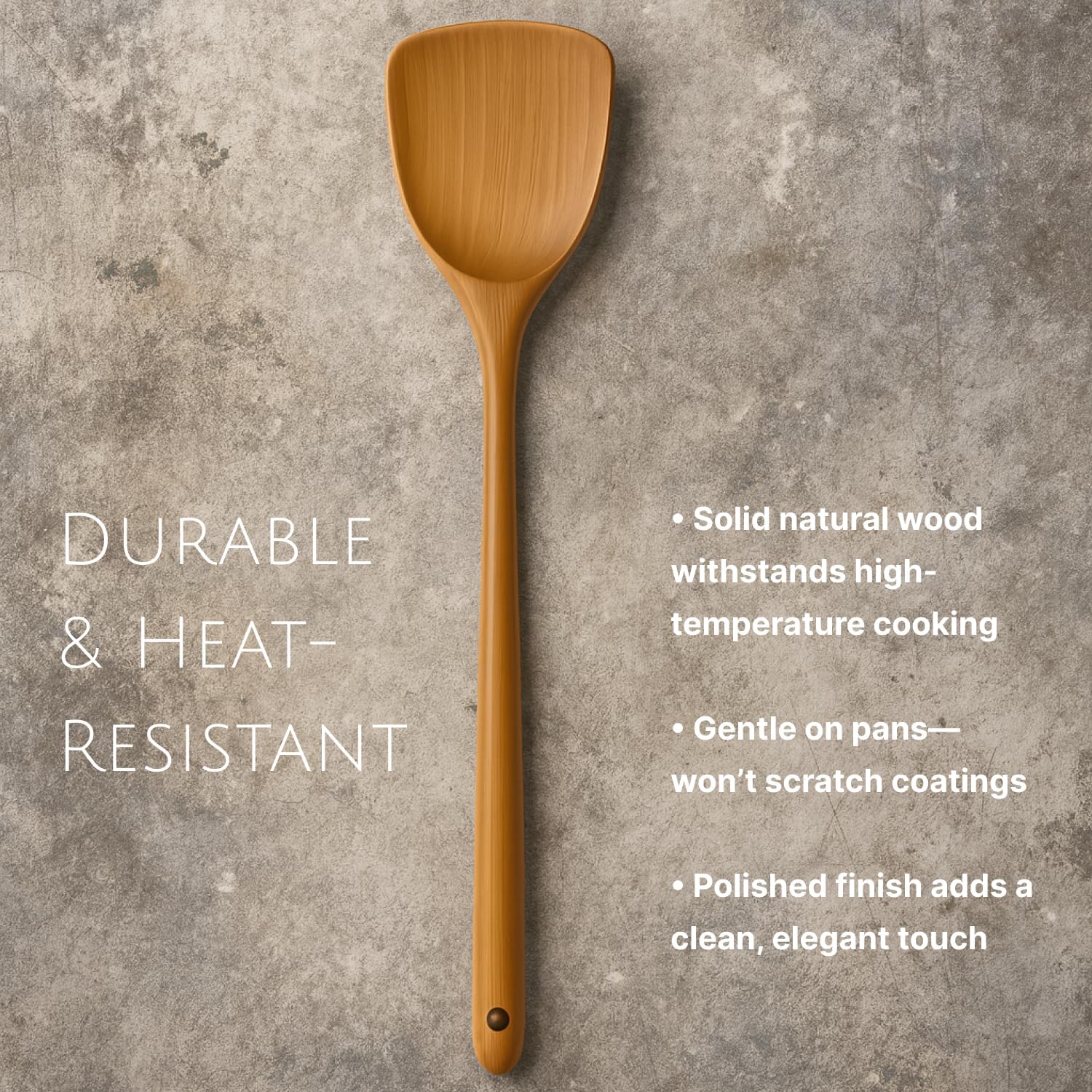 JapanBargain 4080, Wooden Long Cooking Spatula Turner, 14.75-inch - Image 4