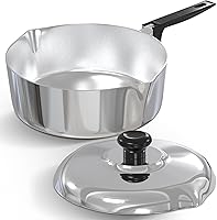 Vista 8 de Sartén de Saltear de Aluminio Fundido con Tapa de 12 pulgadas - Sartén Profunda para Freír Apta para Horno con Tapa, Dos Picos Laterales y Mango