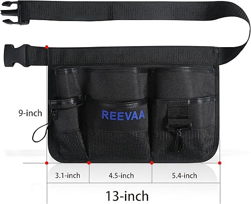 Miniatura 6 de REEVAA Delantal de herramientas de tinte de ventana, bolsa de cintura para herramientas de jardinería, bolsa de herramientas con cinturón ajustable,