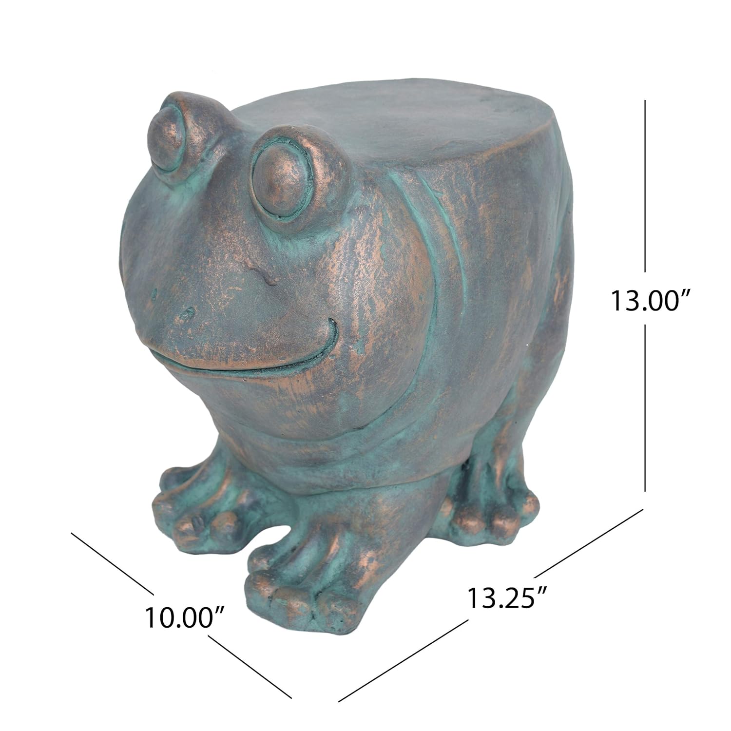 Christopher Knight Home Dawn Frog Garden Stool, Lightweight Concrete, Copper Patina Finish : Patio, Lawn & Garden