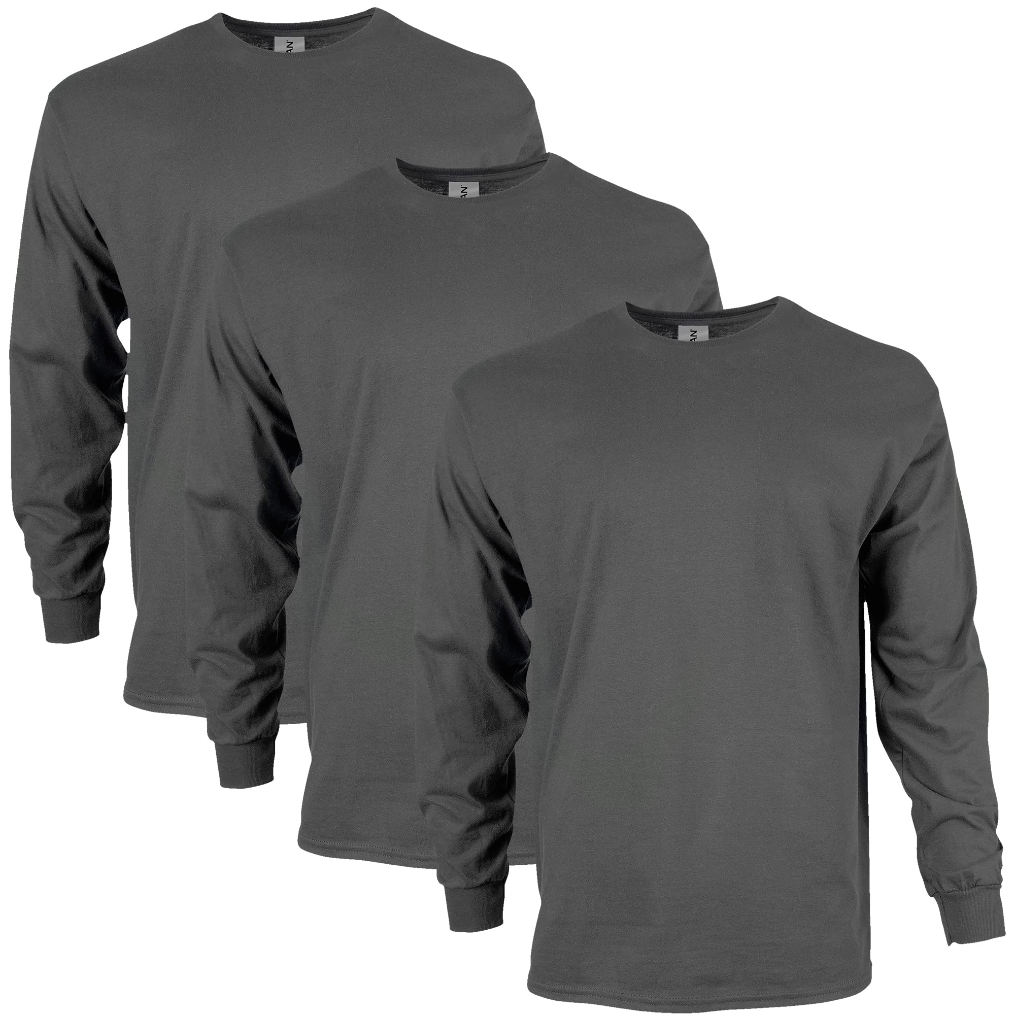 Gildan Unisex's Ultra Cotton Long Sleeve T-Shirt, Style G2400, Multipack, Charcoal (3-Pack), 3XL (Pack of 3)