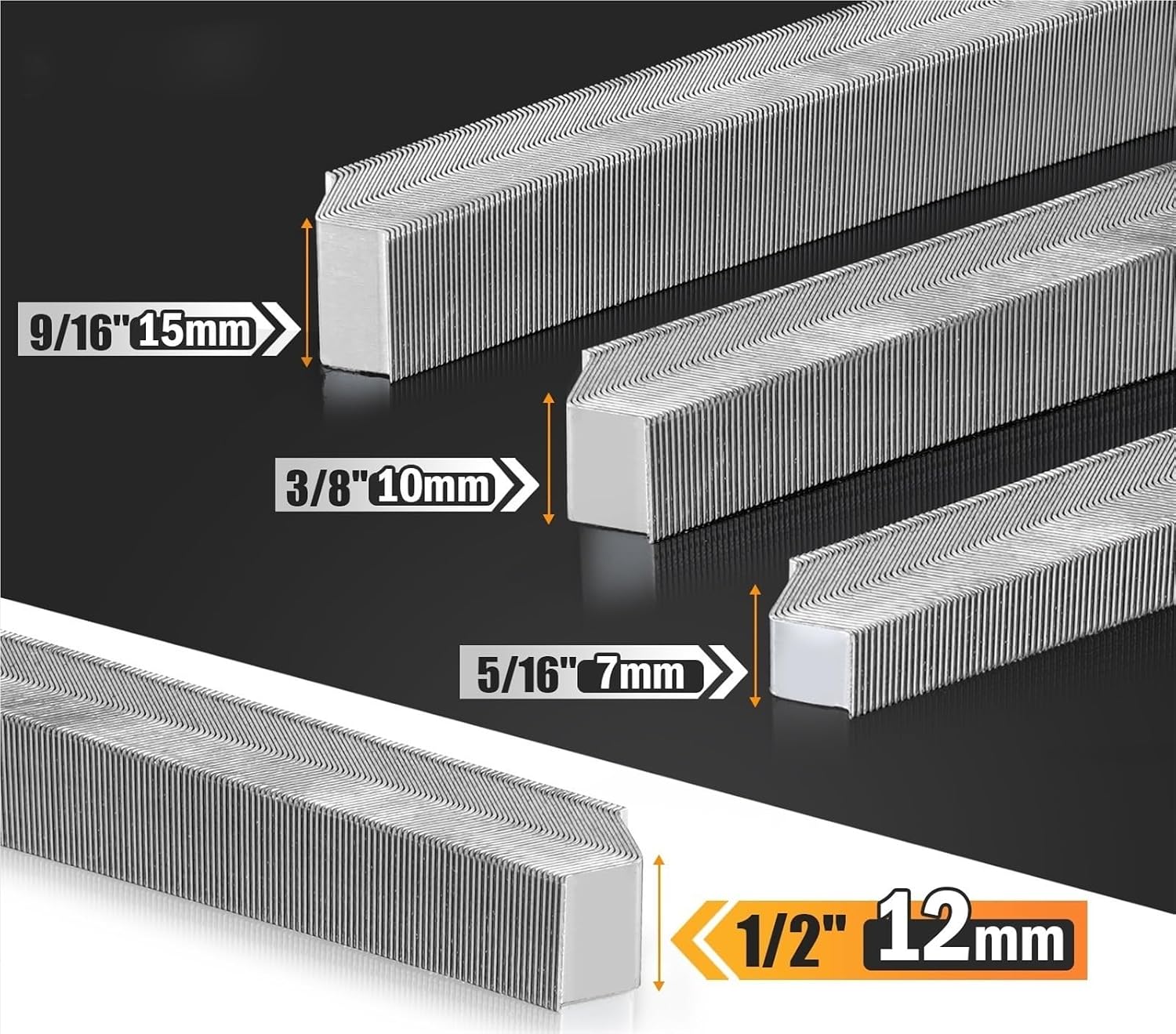 30 Gauge 7-15mm (5/16-1/2'') Length 10.3mm Width Hard Wood Type Carbon Steel V Nails for V1015, for Picture Frames(15mm)