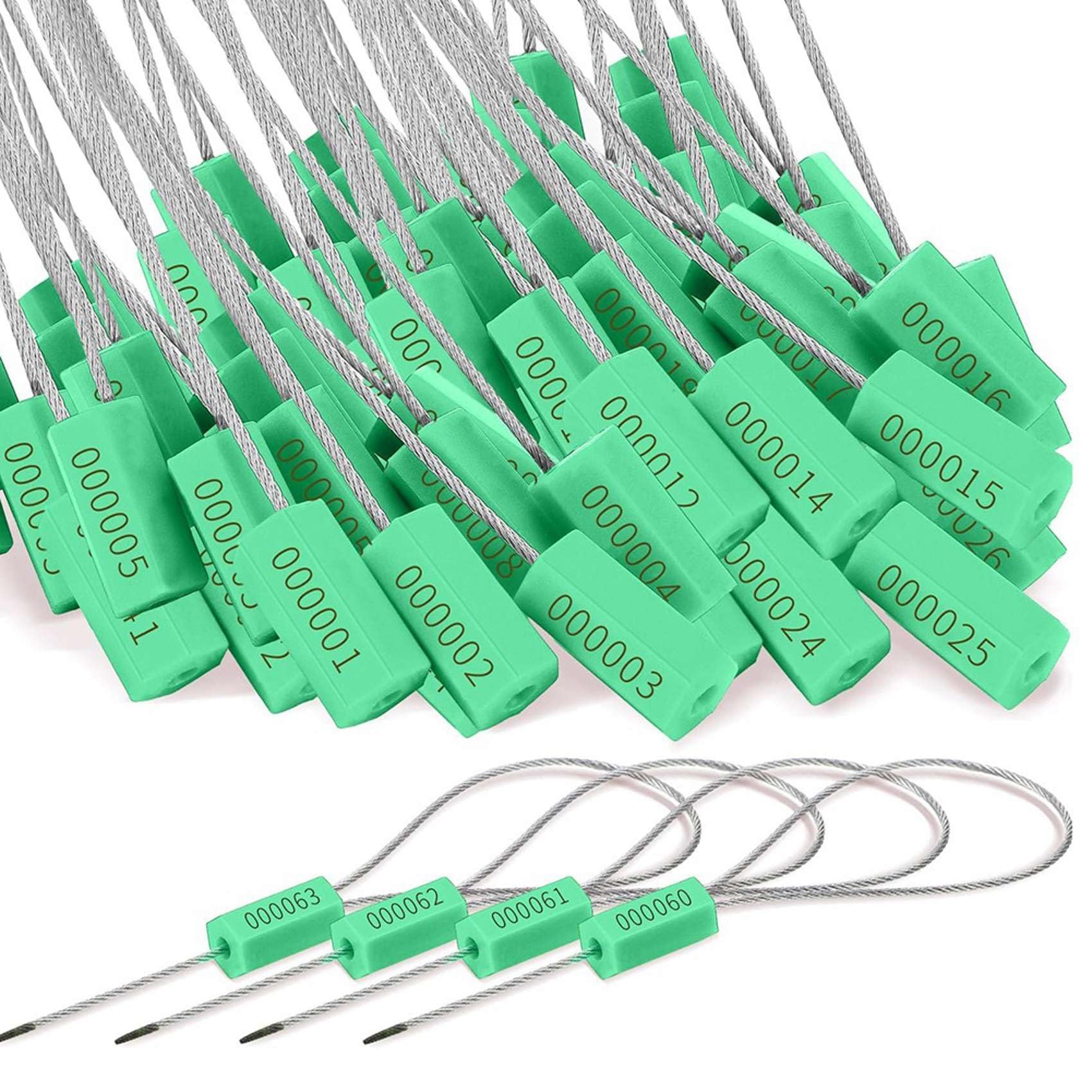 Scellés de Câble en Acier Numérotés Vert pour Conteneurs Remorques