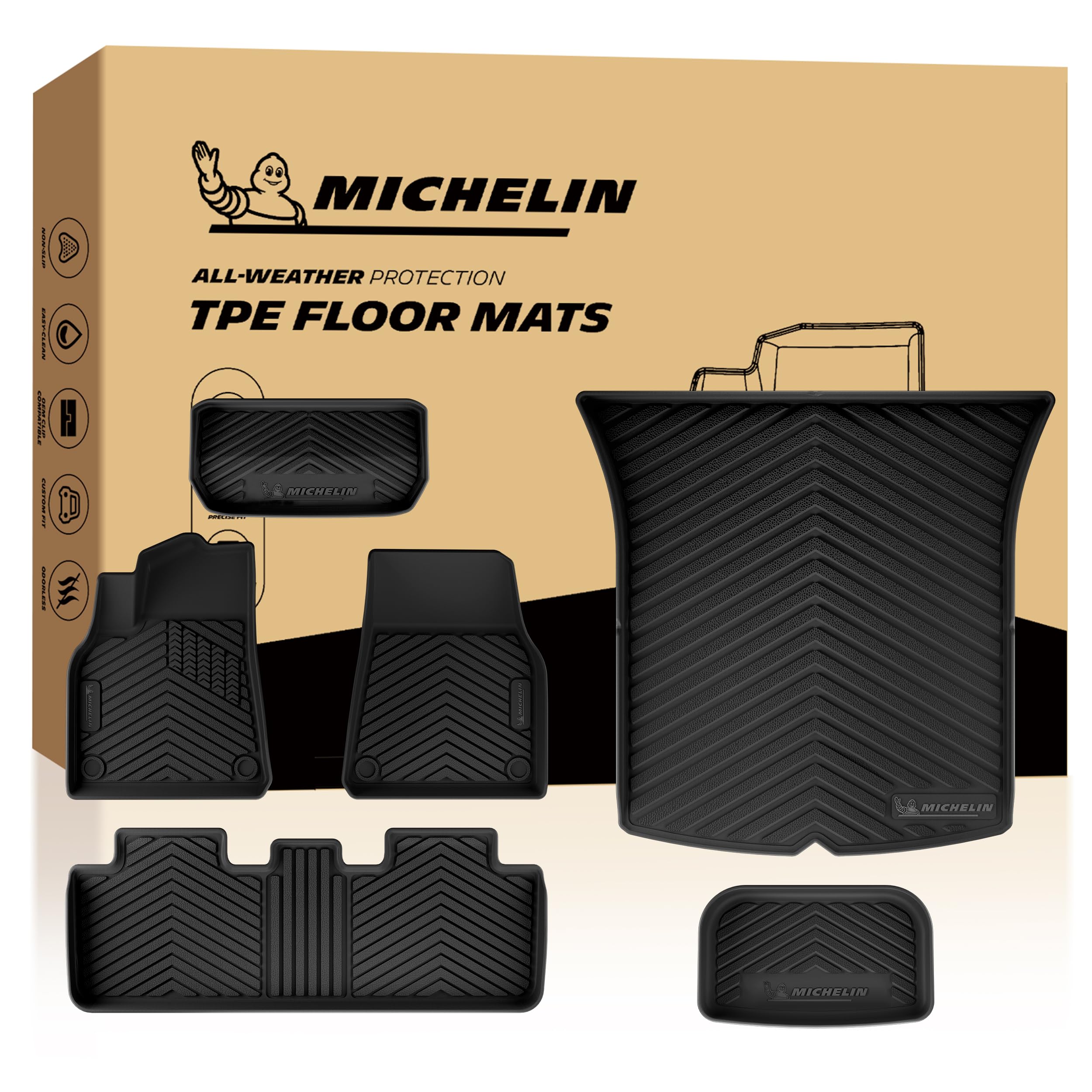 Michelin Vehicle Mat for 2020-2025 Tesla Model Y 5 Seat (6 Piece)