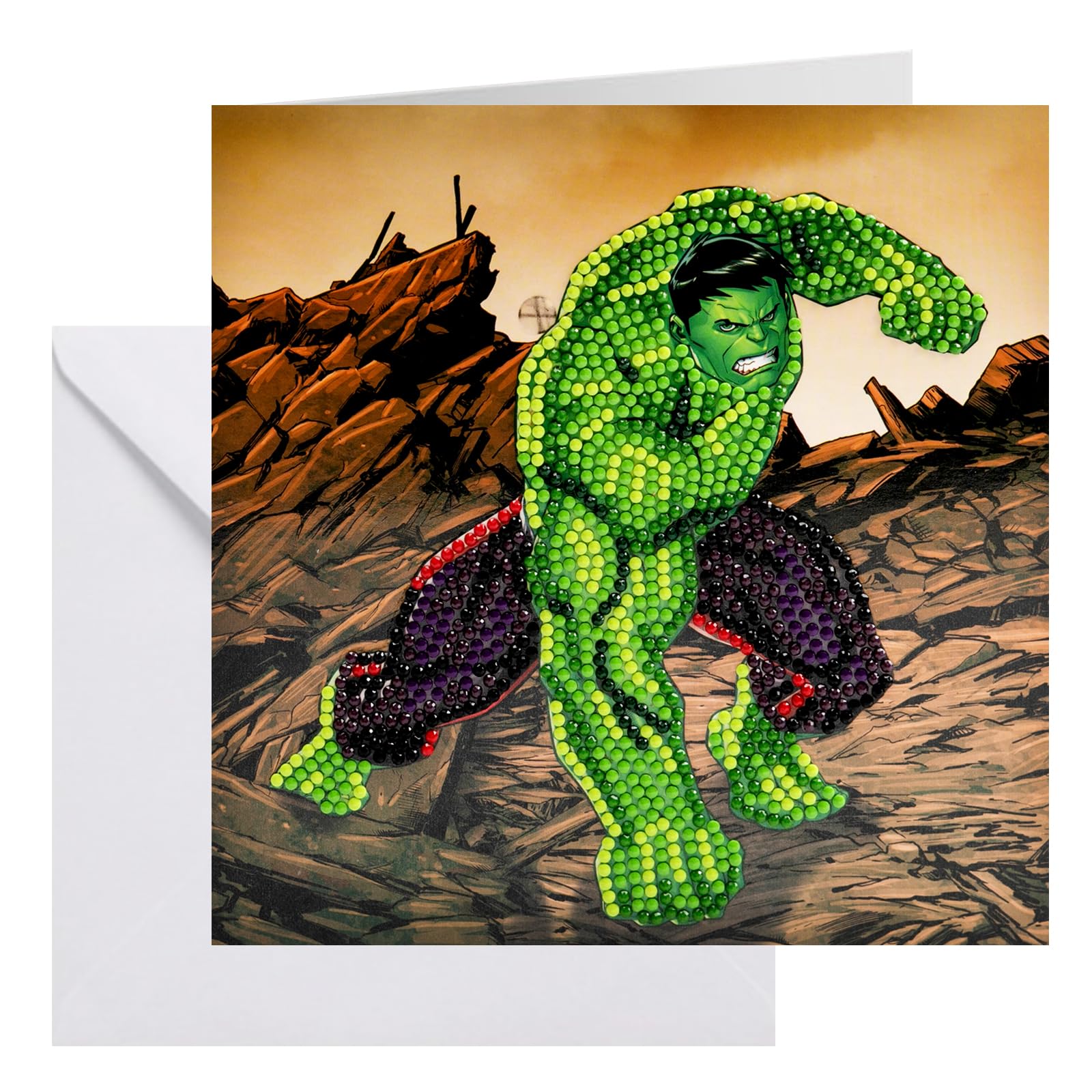 CRYSTAL ART Hulk Marvel Card 18x18cm