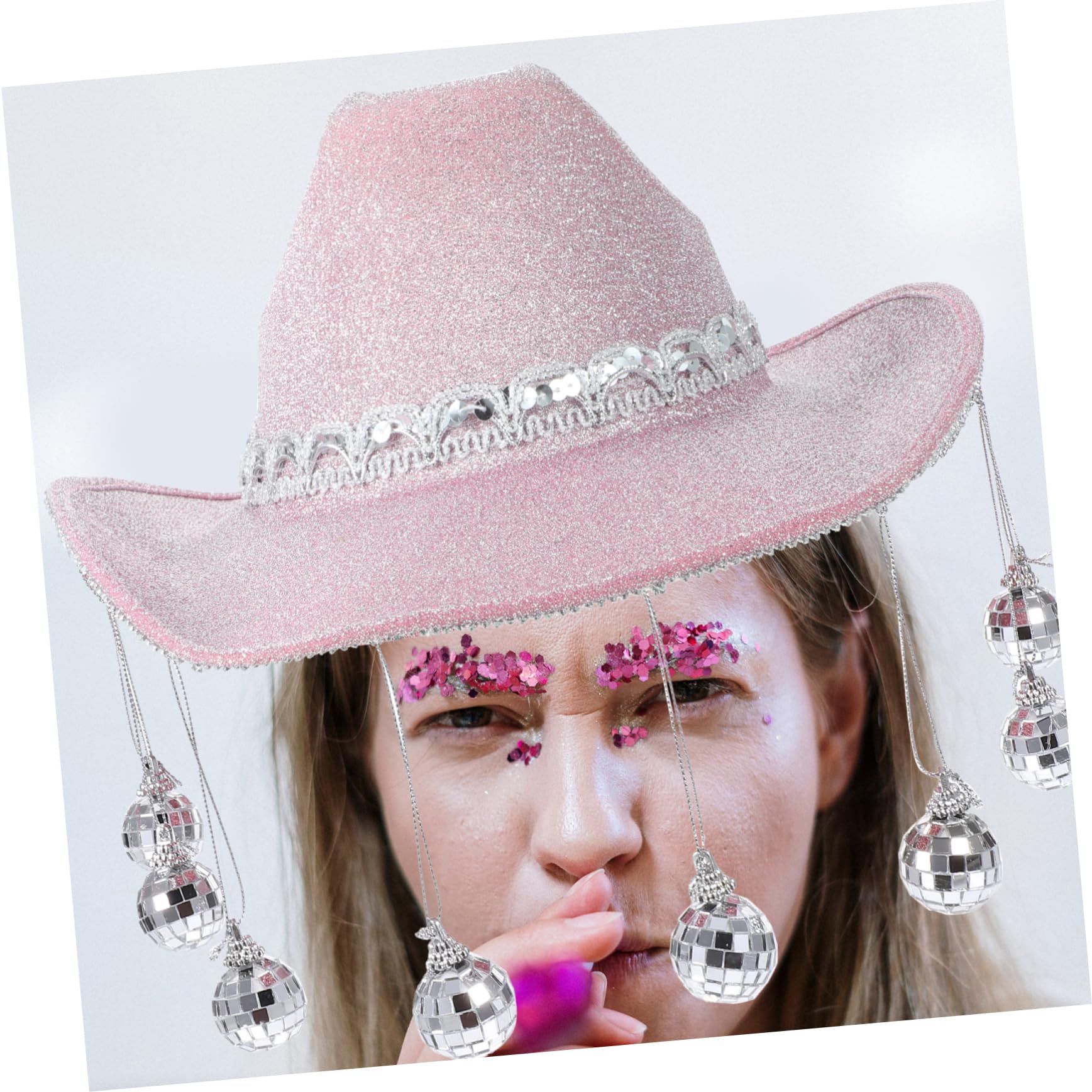 PRETYZOOM sombrero de vaquero discoteca sombrero con visera de mujer cowgirl hat de cowgirl disfraz flash Decoración de fiesta accesorios de fiesta de año nuevo 2023 paño