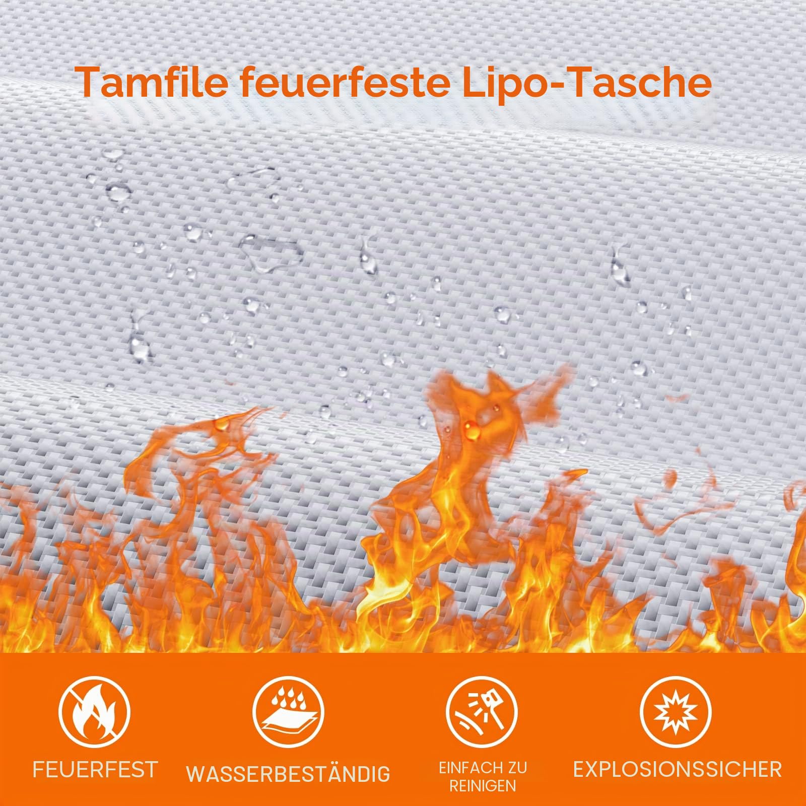 Tamfile Lipo-Akkutasche Lipo Batterietasche, feuerfeste, explosionssichere Lipo Safe-Tasche, 26 x 23 x 16 cm, große Kapazität, Lipo-Batterie-Aufbewahrung, sichere Tasche zum Laden