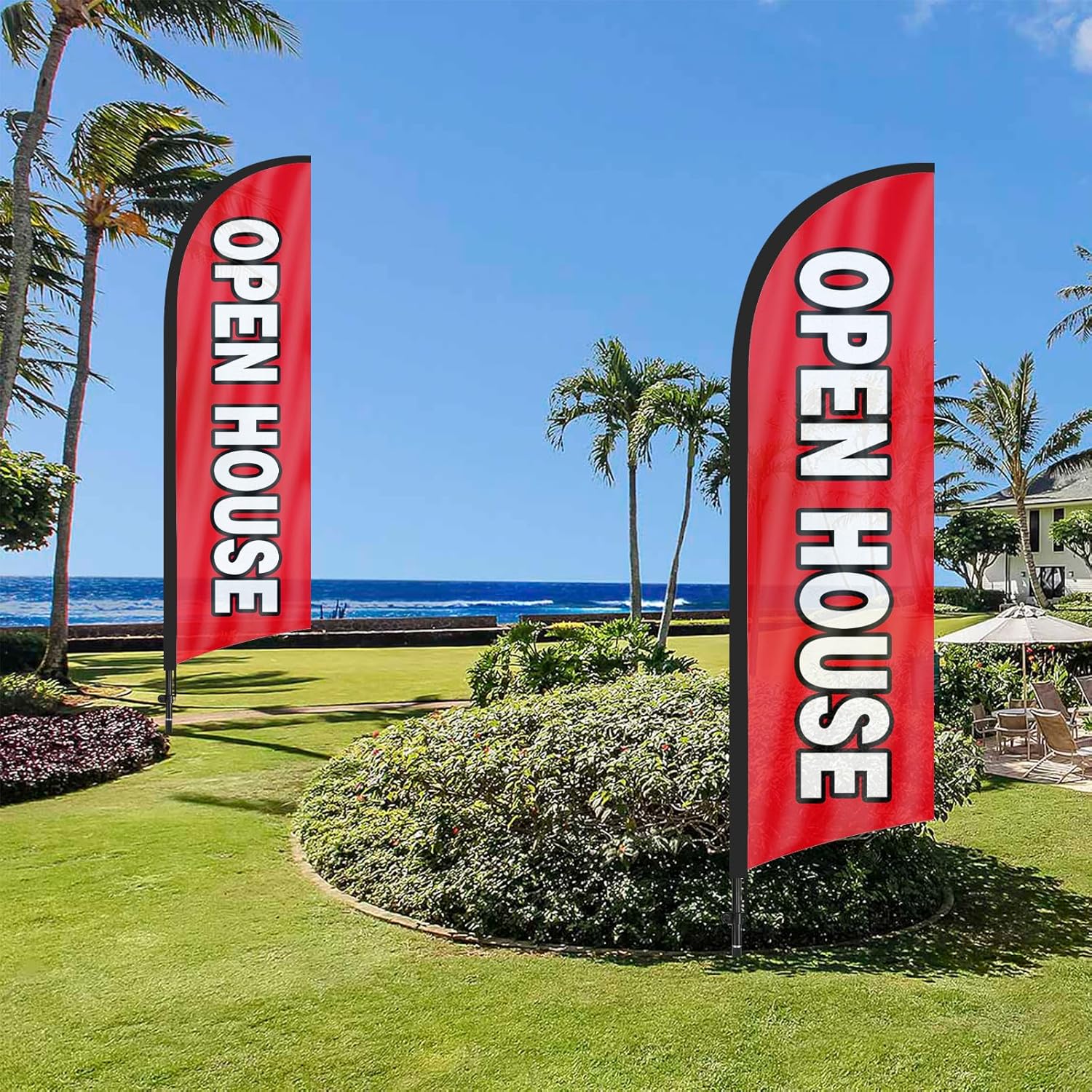 Open House Flags for Real Estate Agents With Pole Kit and Ground Stake 8Ft, Signs for Outside, Flag Sign Banner (Black/Red) - Image 7