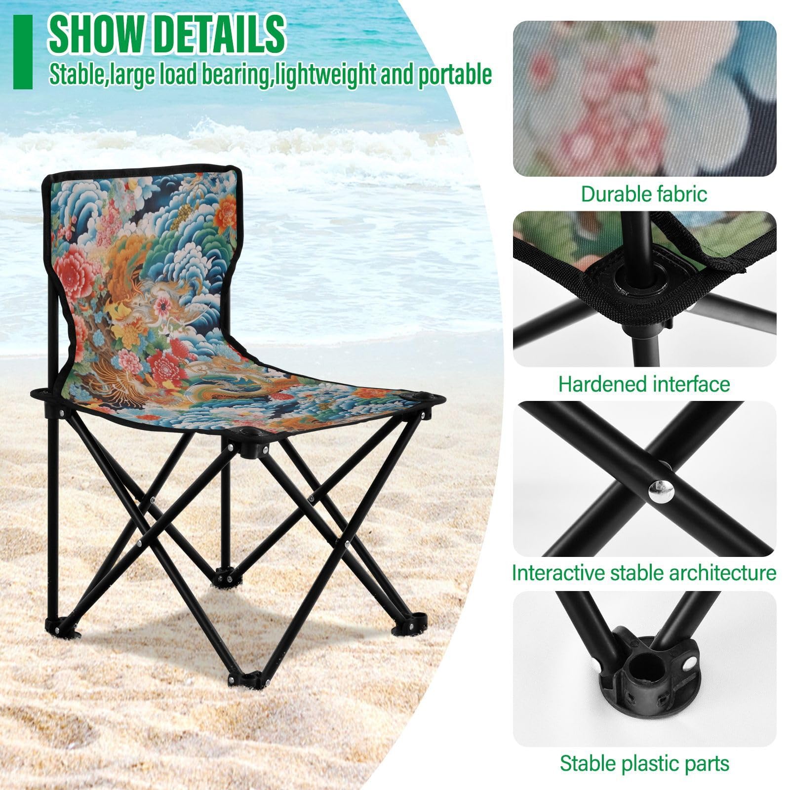 Amazon.com: Jihqo Japanese Style Flowers Camping Chair Lightweight