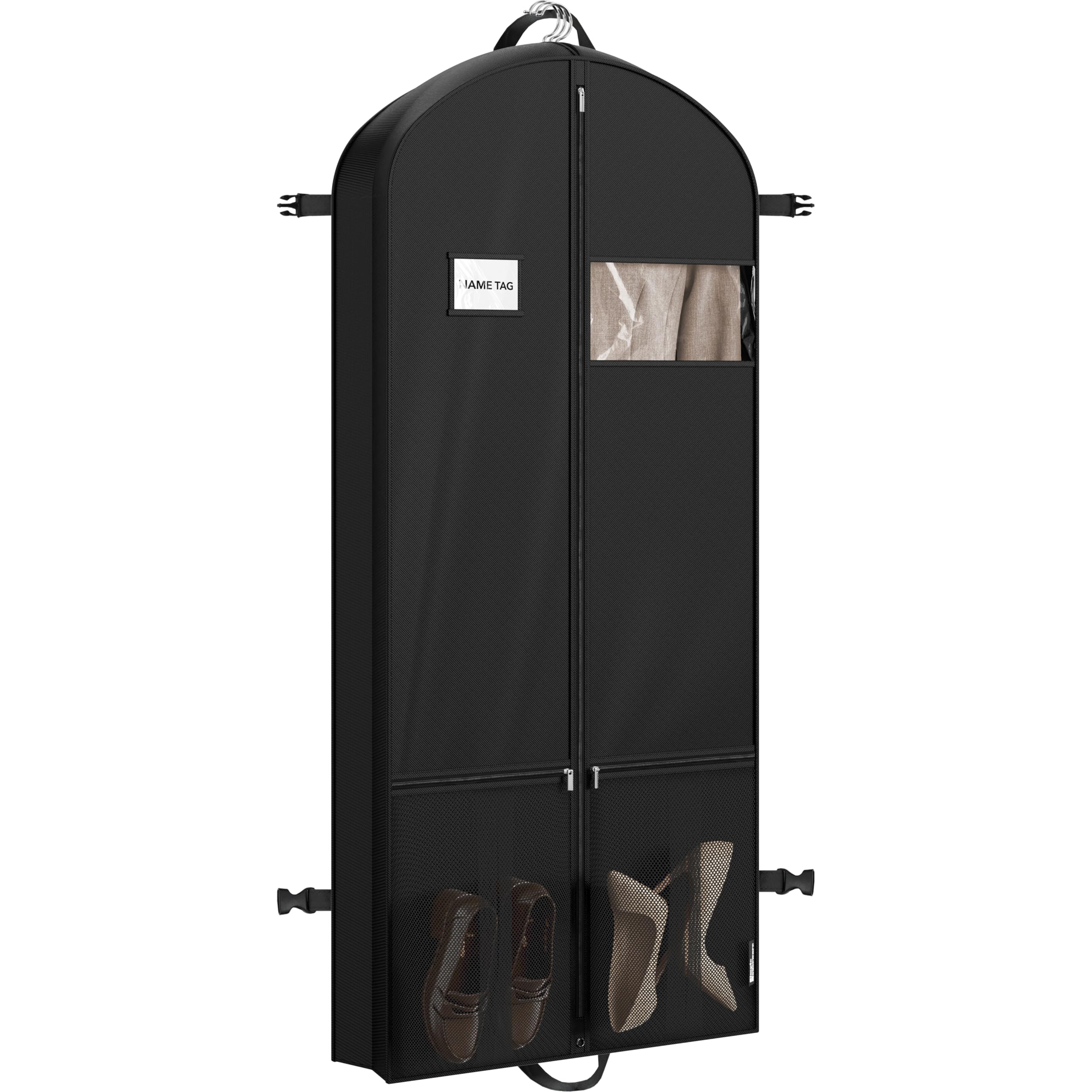 Simple Houseware 60'' Travel Garment Bag with Pockets for Suits, Dresses, Coats, Tuxedos, Heavy Duty 300D Polyester