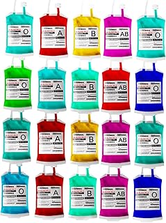 meowtastic Blood Bags for Drinks for Halloween Party Decorations, Reusable Halloween Blood Bag Drink Pouches with Syringe, IV Bags for Drinks, Vampire Nurse Graduation Decoration Supplies, Pack of 20
