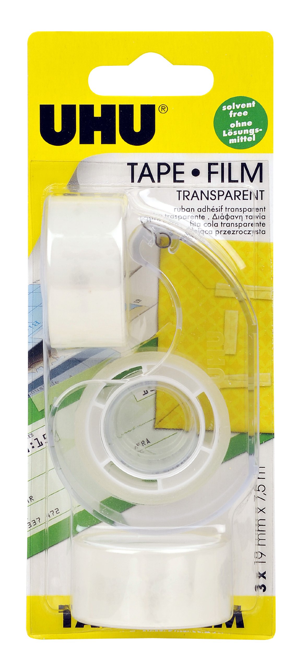 Sponsored Ad – Uhu Tape 3 X Refills + Dispenser, Transparent, 19Mm X 7.5M, Solvent Free Stationery Adhesive Tape
