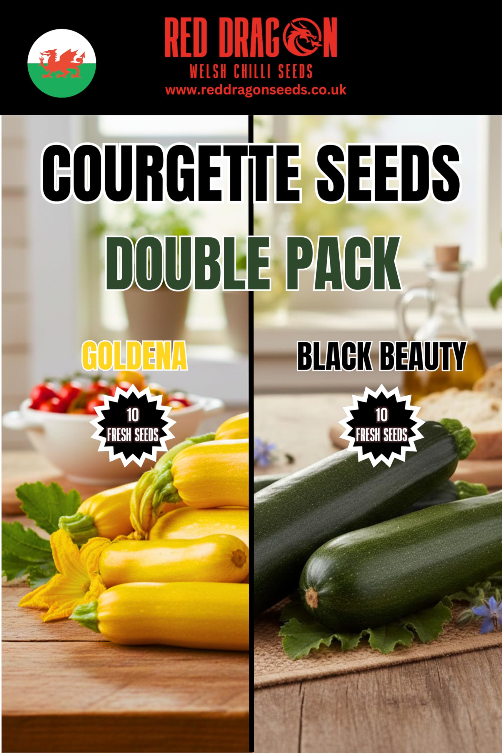 Goldena Courgette Seeds – Bright Yellow Courgette – Sweet Tender Fruits, Easy to Grow – Ideal for Gardens & Raised Beds - 3