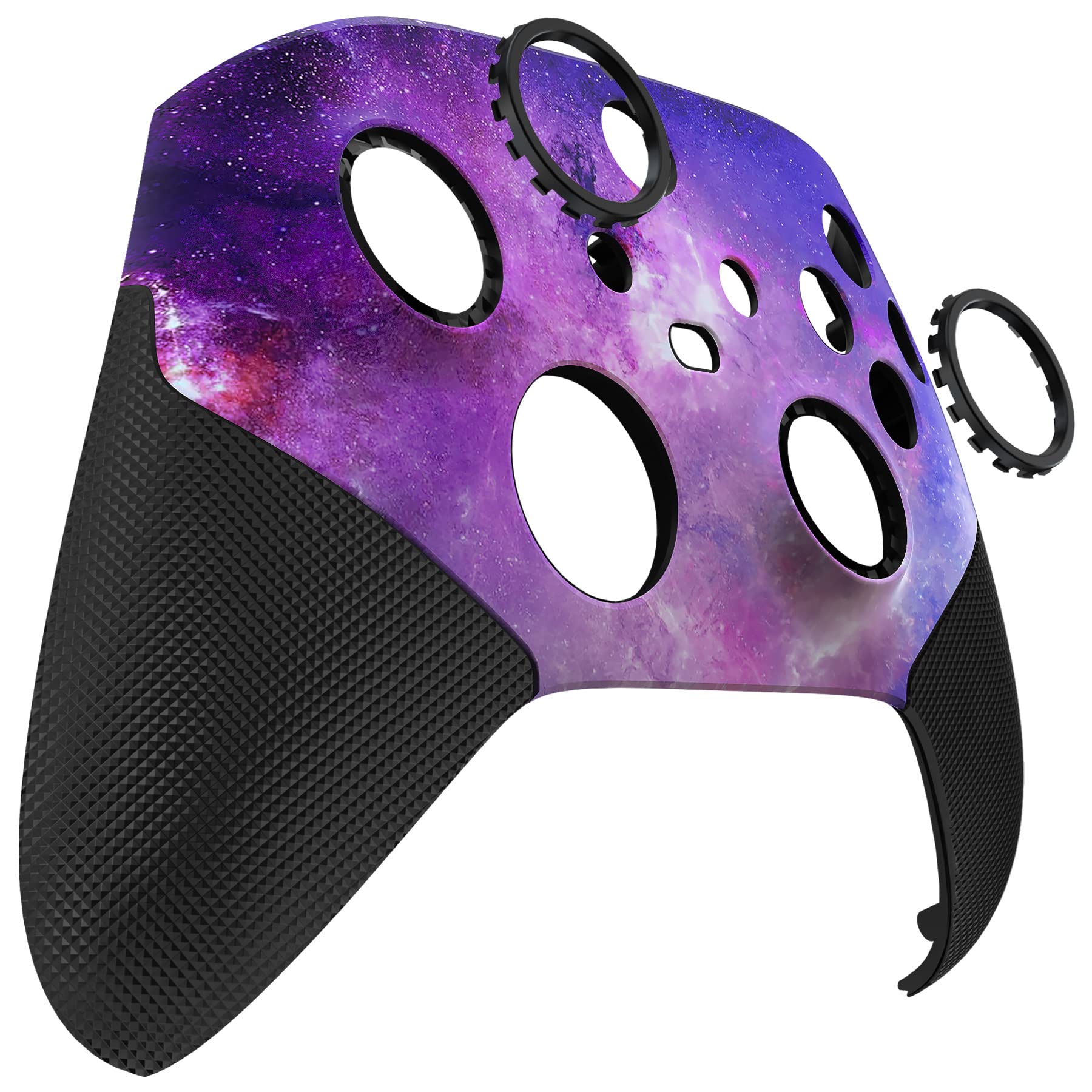 eXtremeRate Cover Custodia Grip Gomma per Xbox Series X Controller con Anelli,ASR Versione Scocca Copertura Ricambio per Xbox Series S Controller Model 1914-Galassia Nebulosa