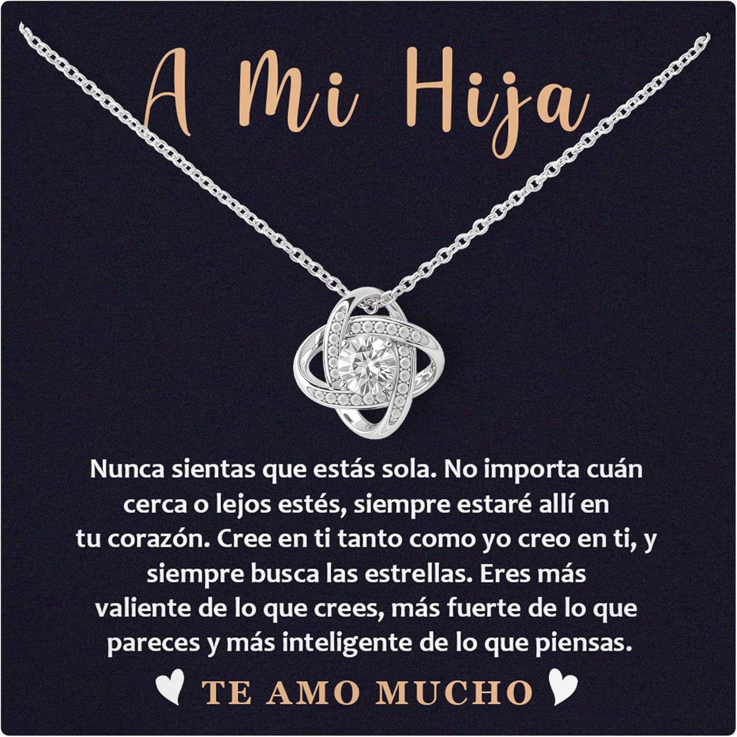 From Dad and Mom, A Meaningful Necklace for My Daughter - 'Dedication' in Spanish, With Message Card and Box