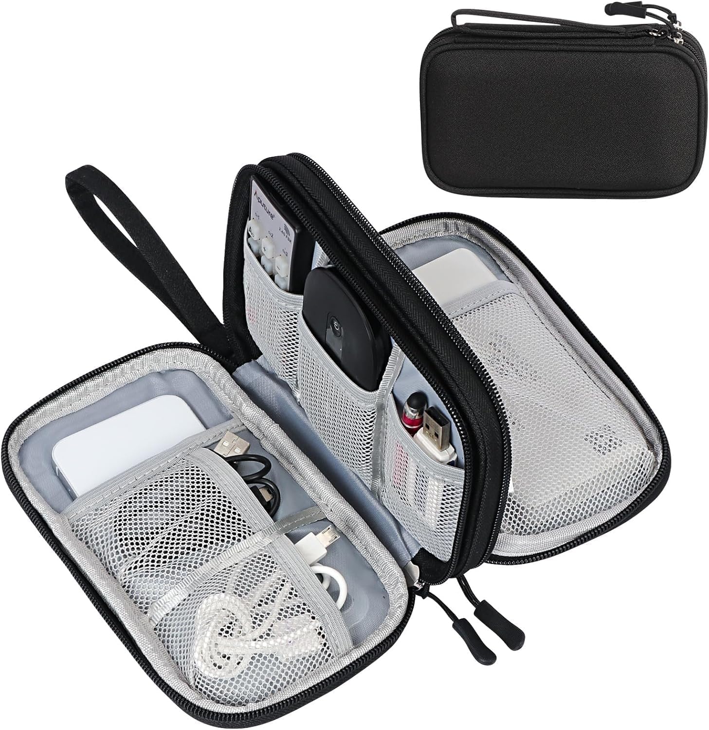 MARCHELLO Travel Organizer Pouch for Men | Gadget Organizer Bag with Cable Organizer Charger Storage | Tech Accessories Case for Power Bank Mobile Accessories Travel Essentials Organizer Bag-image-36