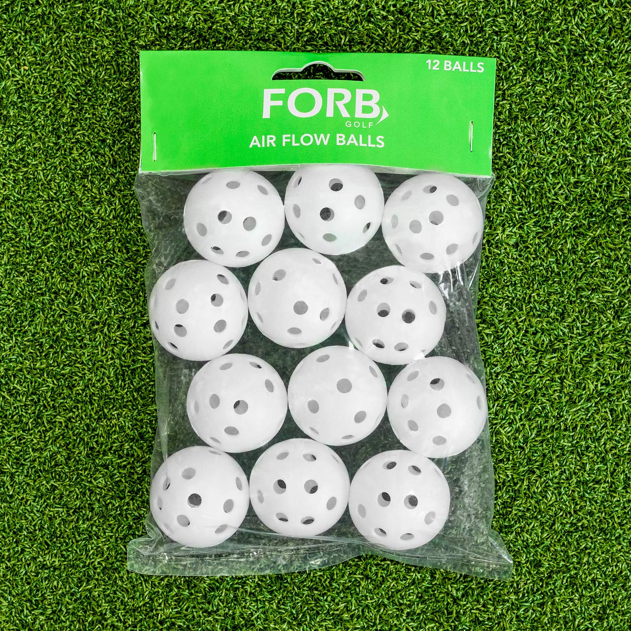 FORB Air Flow Plastic Golf Balls | Hollow Wiffle Balls – Hard Wearing Plastic [12 Pack]