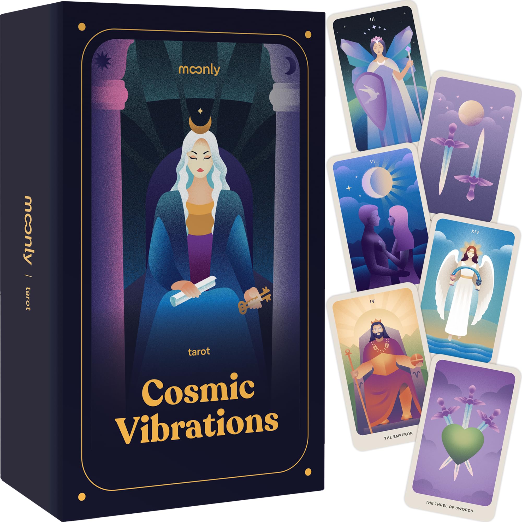 Buy Moonly App Tarot Cards for Beginners, 79 Tarot Cards Set Unique