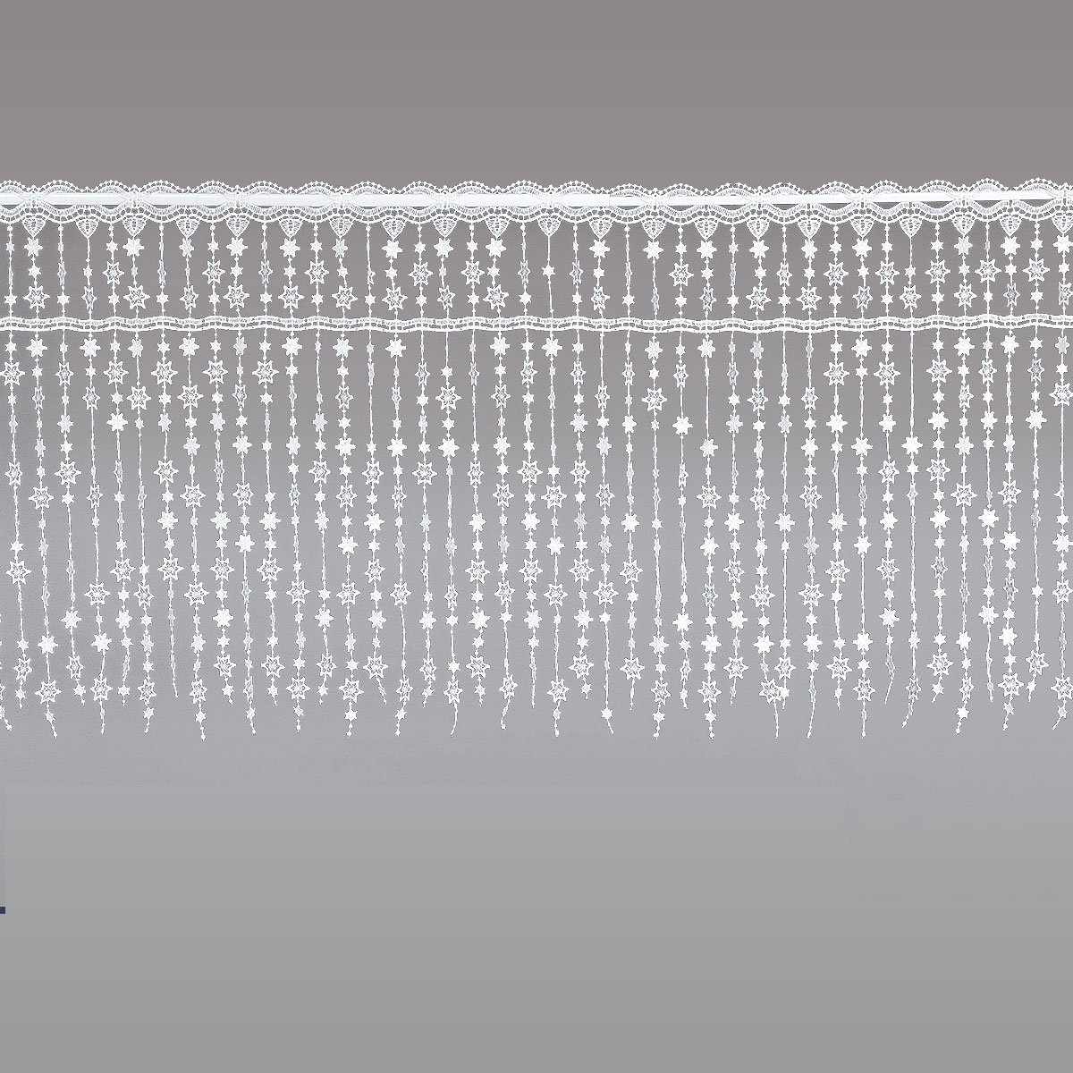 Wintergardine Schneesternchen Fadengardine mit Sternen Scheibengardine Echte Plauener Spitze