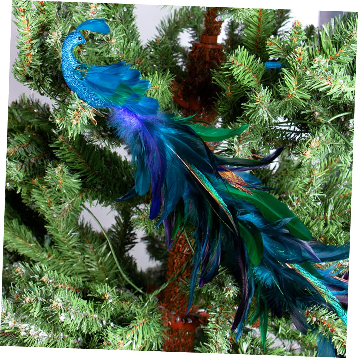 Ciieeo Realistischer Pfau Clip Ornament Weihnachtsbaum Vögel Dekorationen