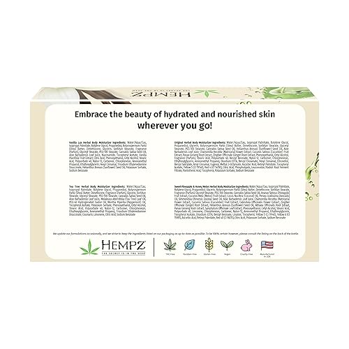 Miniatura 10 de Hempz Hidratación saludable, triple humedad, desafía la edad y original (2.25 onzas, paquete de 3) loción hidratante corporal set de regalo  Mini