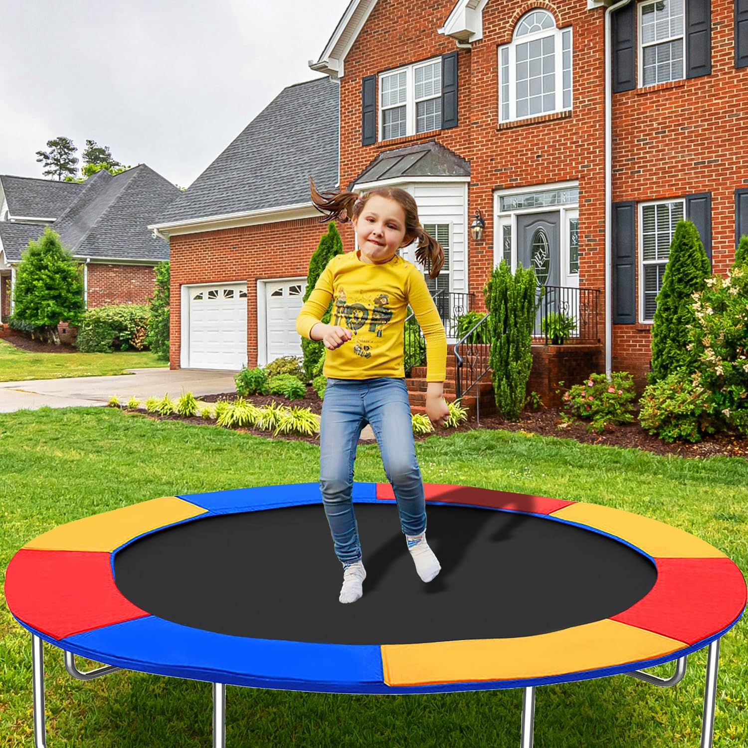 Herrselsam Copertura del bordo del trampolino antistrappo, resistente ai raggi UV, protezione dei bordi, accessorio per trampolino da fitness, colorato