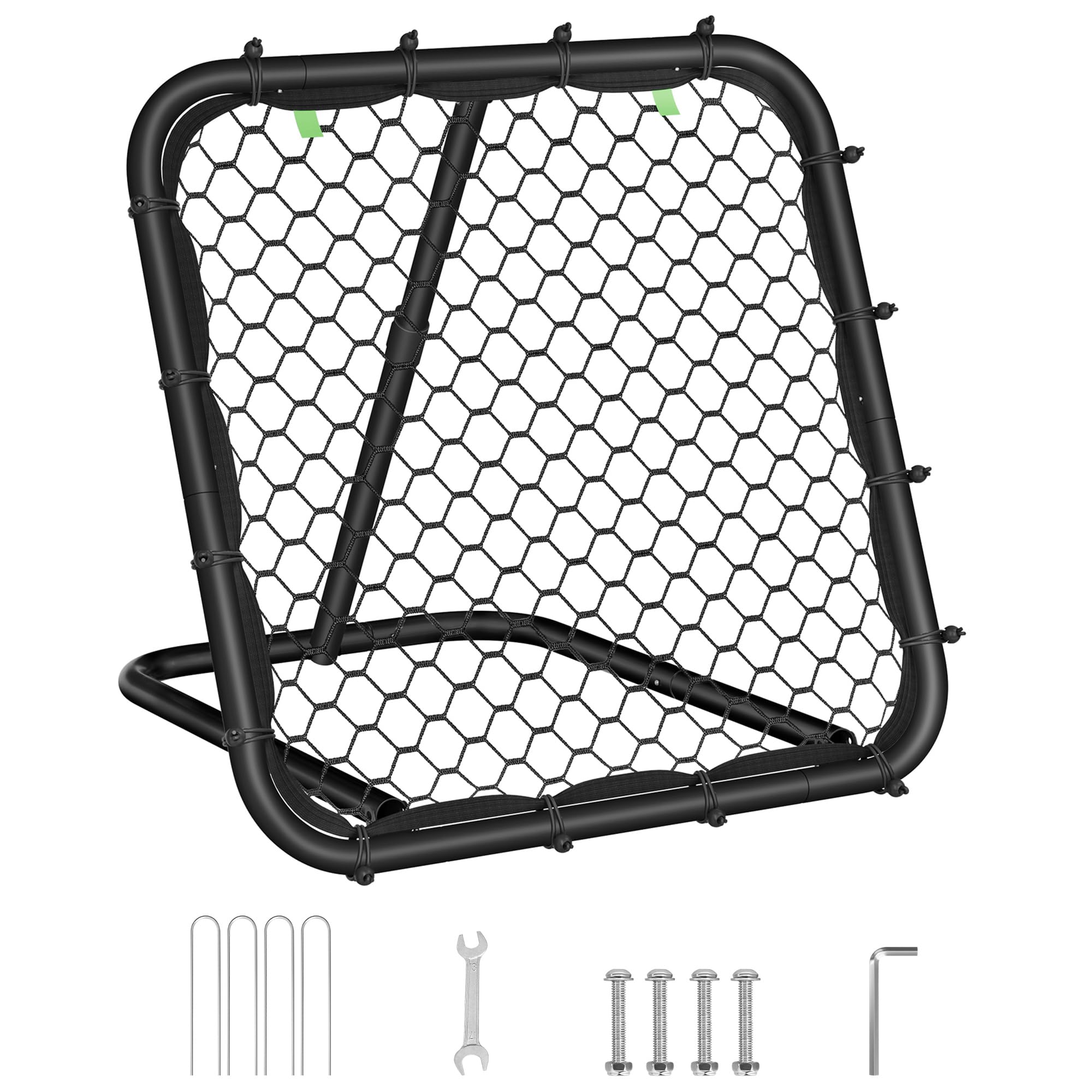 SONGMICS But de Football pour Enfants, Portable, Cadre en Acier, Réglable en Angle, Noir d'Encre