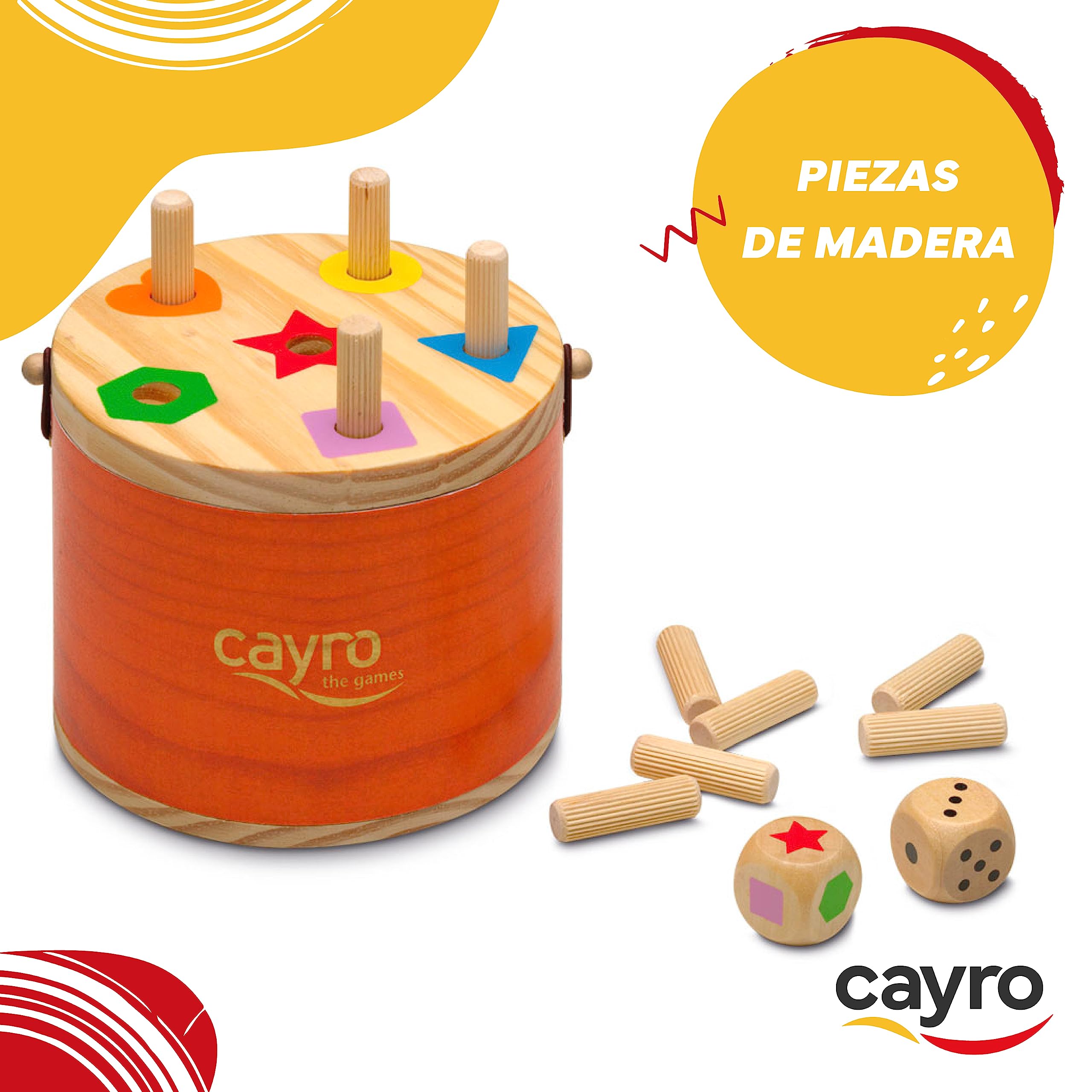 Cayro - Super Six - Wooden Game - Cognitive Skills Development - Random & Probability Board Game (869), Cranberry, 13cm x 13cm x 0.1cm - Image 3