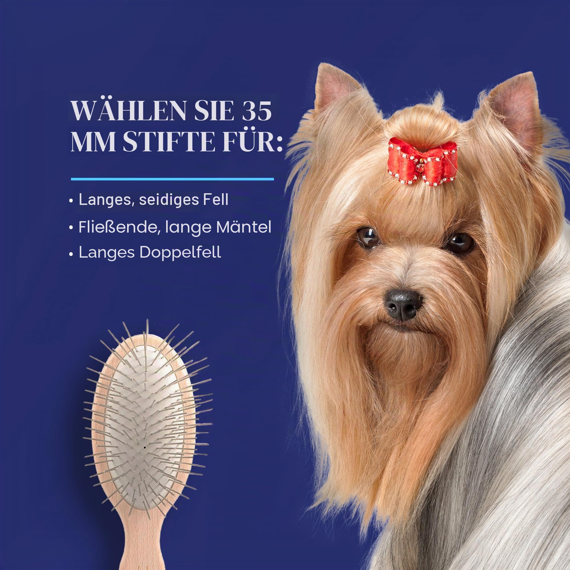 Chris Christensen Oval Pin Brush Original for Pets 35mm