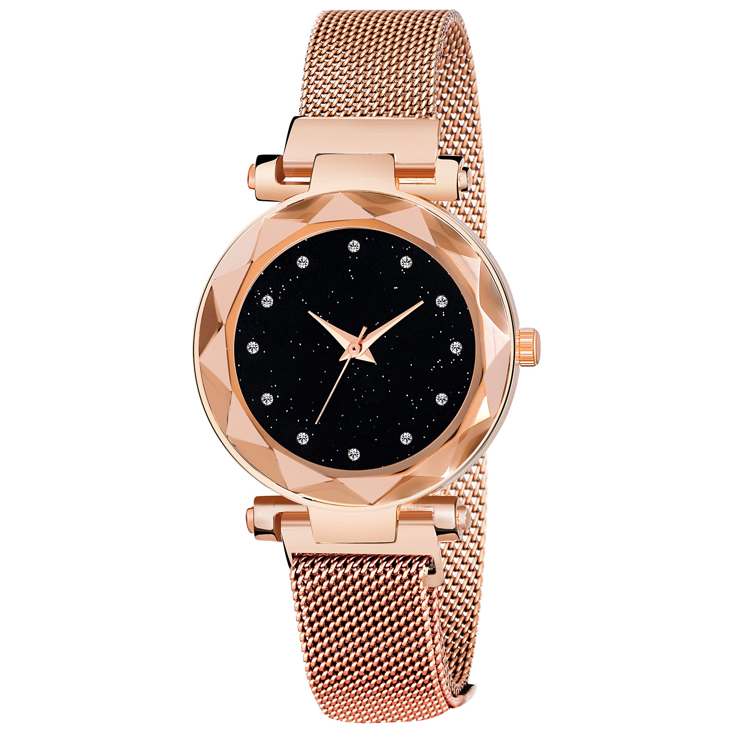 Niyati Nx Luxury Mesh Magnet Buckle Starry Sky Quartz Watches for Girls Fashion Clock Mysterious Rose Gold Lady Analog Watch - for Girls (B0836CT5GL) Amazon Price History, Amazon Price Tracker