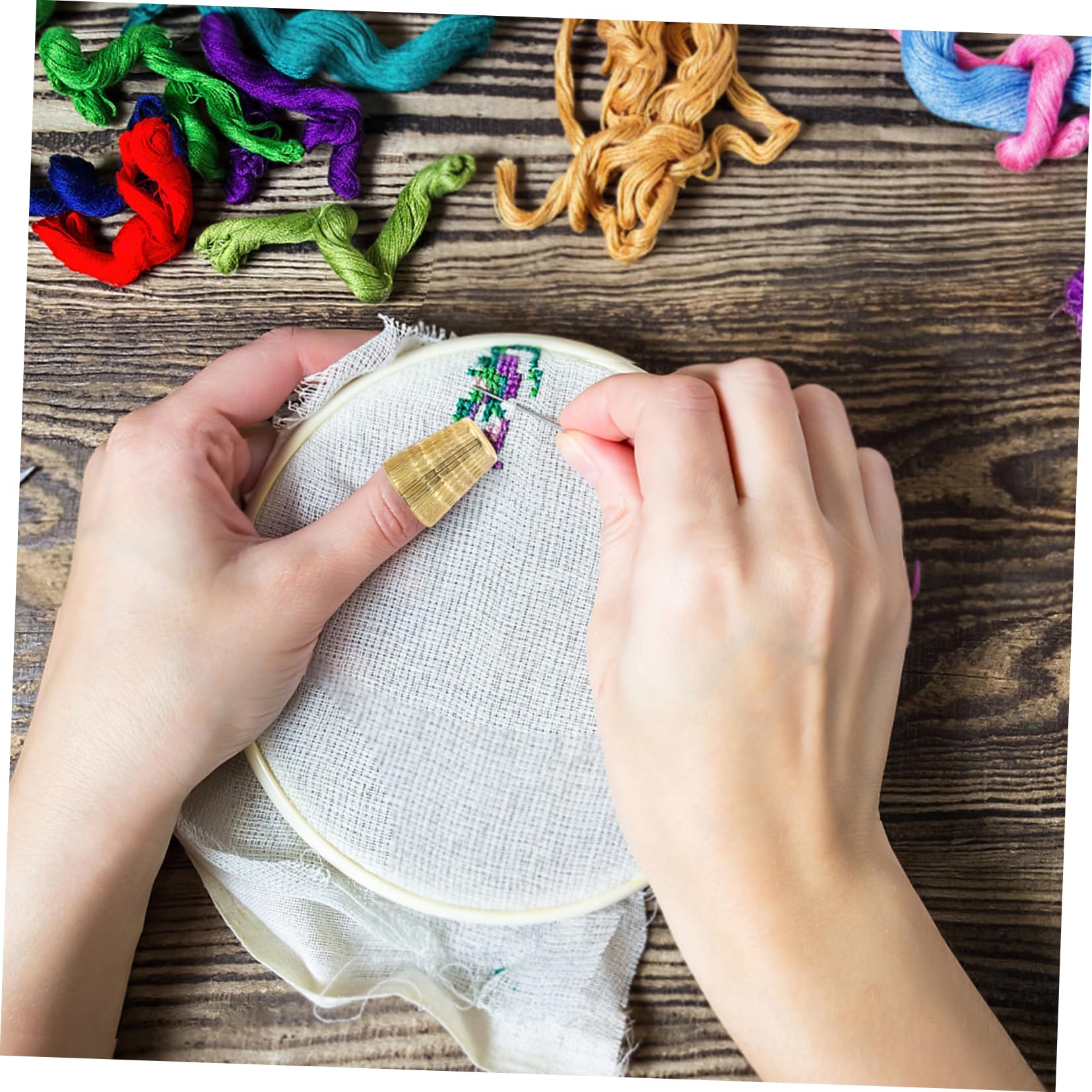 NUOBESTY 40piezas Dedales Decorativos De Costura Retro De De Dedos Para Manualidades y Coser Diseño Elegante