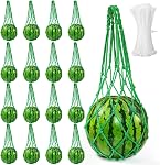 Covzoe 16 pièces Filet de pastèque, cailloux Melon avec 100 Cable Zip Ties, filet de hamac Trellis, sac de suspension pour pastèque, citrouille et cantaloup