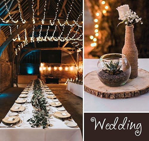 Miniatura 5 de Lemonfilter Juego de 8 rebanadas de madera natural de 5.9 a 6.3 pulgadas, círculos de madera sin terminar, rondas de madera para manualidades,