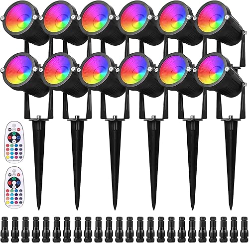 Miniatura 1 de EAGLOD Iluminación LED RGBW de 10 W, de bajo voltaje, cambio de color, luces de paisaje al aire libre, 12V  24 V, impermeable, multicolor, luz