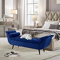 Vista 11 de Banco de almacenamiento de terciopelo para dormitorio, banco de extremo de cama con otomana, bancos tapizados con botones capitoné tamaño King