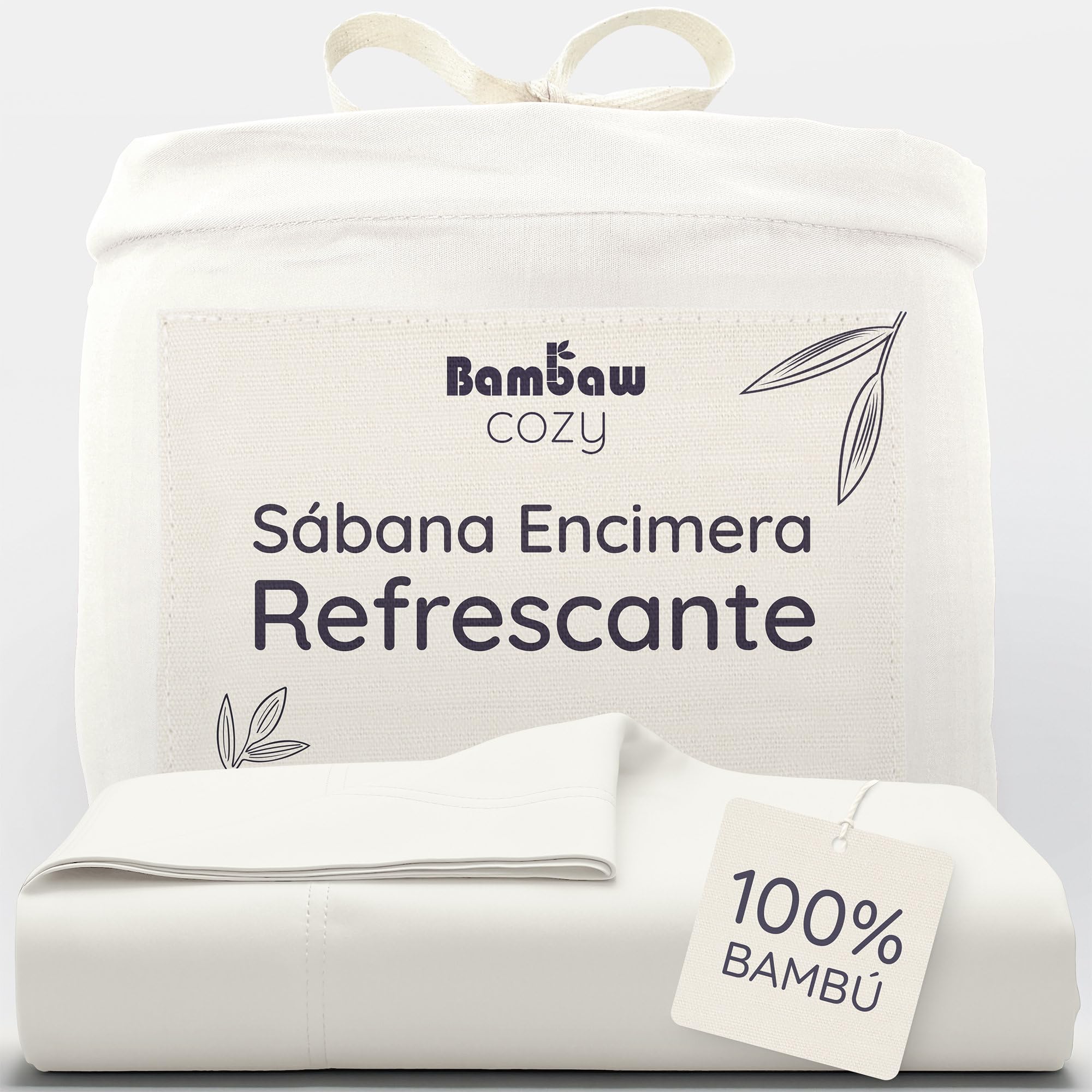 Bambaw Sábana Encimera Bambu Cama 150/​160, 240x290 cm, Sabanas Fria para el Verano, Sabana Encimera Termica Refrescante, Ropa de Cama Bambu Suave, Antialérgica y Elegante (Beige)