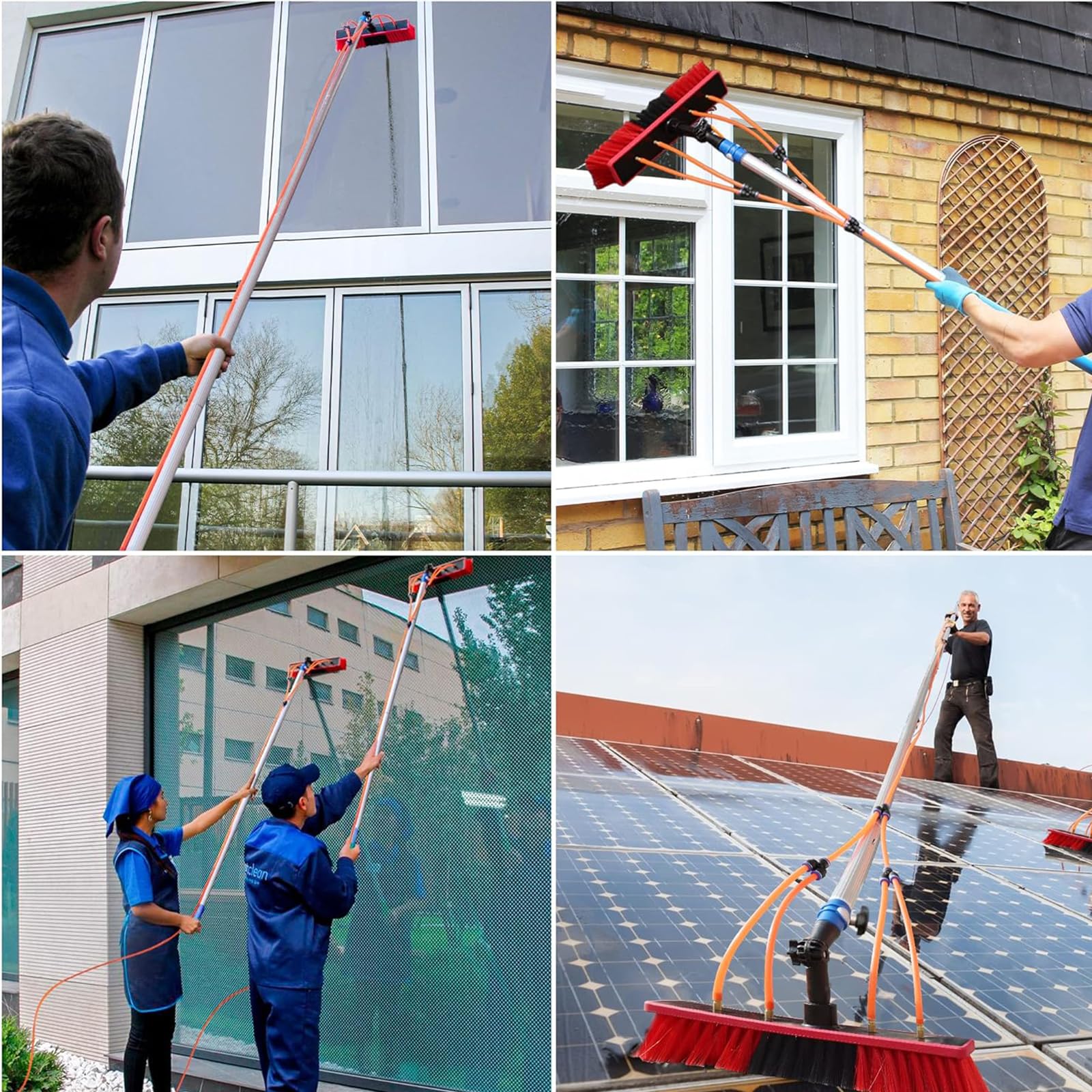 Palo telescopico Limpieza, 10m Limpieza de Cristales Pole/Agua alimentada telescópico Cepillo/Cleaner Extensible Conservatorio Roof Apto para fotovoltaica Panel CleaningTrucks de Windows
