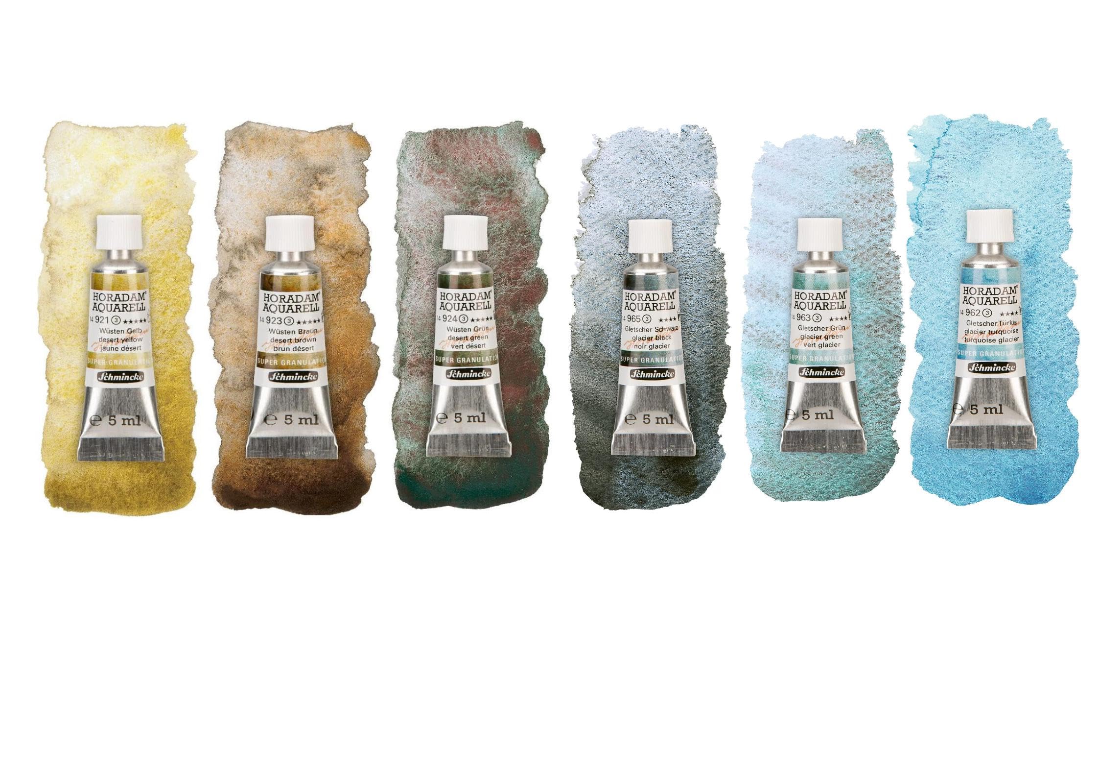 Schmincke Horodam Super Granulación Acuarela Extrafina 6 X 5ML. Set Naturaleza