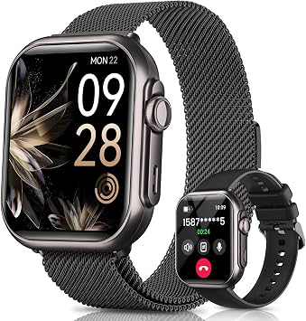 Smart Watches for Women Reloj Mujer Smartwatch with 30Day Battery Life SpO2 Sleep Heart Rate Monitor, Bluetooth Calls, 120 Sport Modes IP68 Waterproof Fitness Tracker watch for Android iPhone 2Bands
