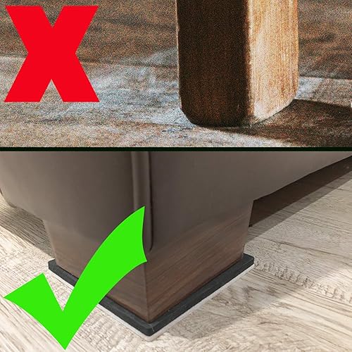 Miniatura 5 de Deslizadores cuadrados de fieltro de 4 pulgadas para superficies duras, deslizadores de piso de madera dura reutilizables y resistentes - Movers de
