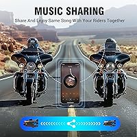 Vista 5 de Casco de motocicleta con Bluetooth, casco de motocicleta Bluetooth con 2 tipos de micrófonos, intercomunicador, llamadas manos libres, música